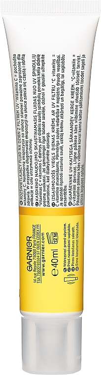 Vitamin C Day Sunscreen Fluid for Glowing Face, SPF50+ - Garnier Skin Naturals — photo N2