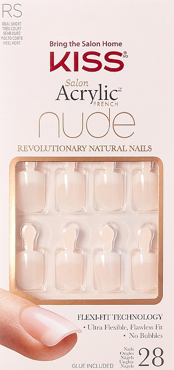 False Nail Set, nude - Kiss Salon Acrylic Nude Nails Breathtaking — photo N1