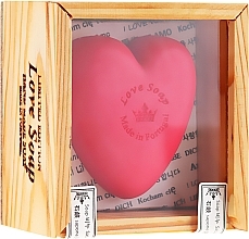 Natural Soap "Heart" in Gift Package - Essencias De Portugal Love Soap Wooden Box — photo N1