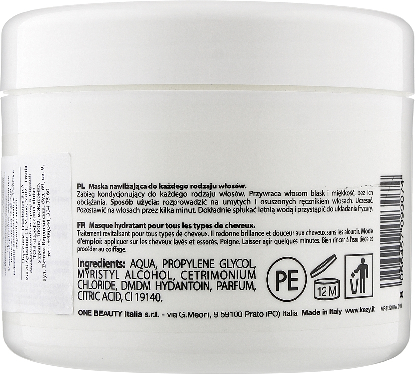 Moisturizing Hair Mask - Kezy Simple Moisturizing Mask — photo N2