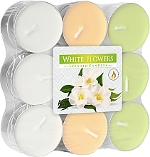 White Flowers Tealight Set, 18 pcs. - Bispol White Flowers Scented Candles — photo N1