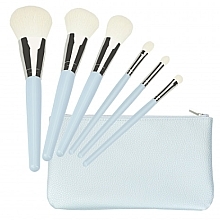 Makeup Brush Set, blue 6 pcs - Tools For Beauty Set Of 6 Make-Up Brushes — photo N1