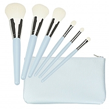 Fragrances, Perfumes, Cosmetics Makeup Brush Set, blue 6 pcs - Tools For Beauty Set Of 6 Make-Up Brushes