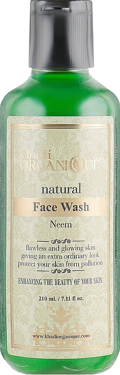 Natural Anti-Acne Face Cleansing Gel with Indian Herbs "Neem" - Khadi Organique Neem Face Wash — photo N1