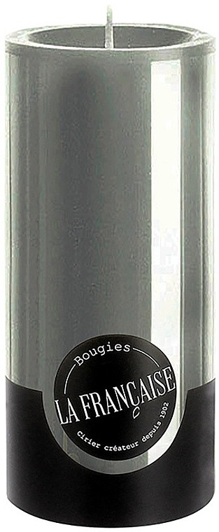 Cylinder Candle, diameter 7 cm, height 15 cm - Bougies La Francaise Cylindre Candle Grey — photo N2