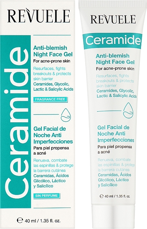 Acne-Prone Skin Night Gel - Revuele Ceramide Anti-Blemish Night Face Gel For Acne-Prone Skin — photo N2