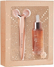 Set - Crystallove Rose Quartz 3D Lift & Sculpt Set Limited Edition (ser/30ml + massager/1pc) — photo N2