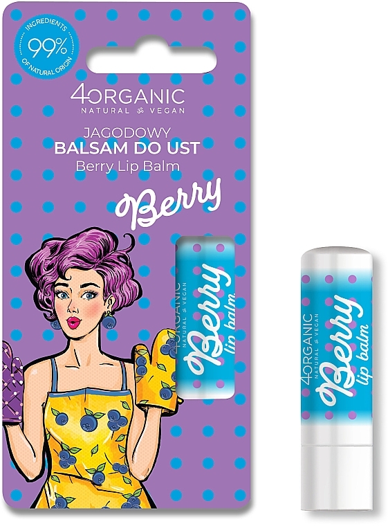 Blueberry Lip Balm - 4Organic Pin-up Girl Berry Lip Balm — photo N1