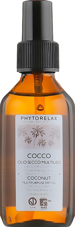 Body and Hair Oil - Phytorelax Laboratories Coconut Multipurpose Dry Oil — photo N2