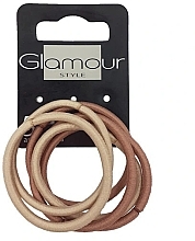 No Metal Elastic Hair Bands, beige - Glamour — photo N1