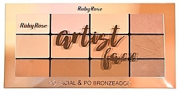 Fragrances, Perfumes, Cosmetics Powder Face Palette with Bronzer - Ruby Rose Artist Face Palette