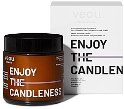 Fragrances, Perfumes, Cosmetics Vegan Body Massage Candle with 40% Shea Butter & Plum Kernel Oil - Veoli Botanica Enjoy The Candleness