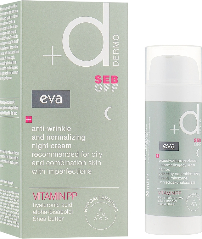 Anti-Wrinkle Normalizing Night Face Cream - Eva Dermo Seb Off Anti-Wrinkle Night Cream — photo N1