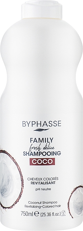 Coconut Shampoo for Colored Hair - Byphasse Family Fresh Delice Shampoo — photo N1