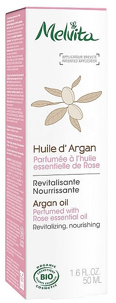 Organic Argan Oil - Melvita Organic Nourishing Argan Oil Perfumed With Rose Essential Oil — photo N1