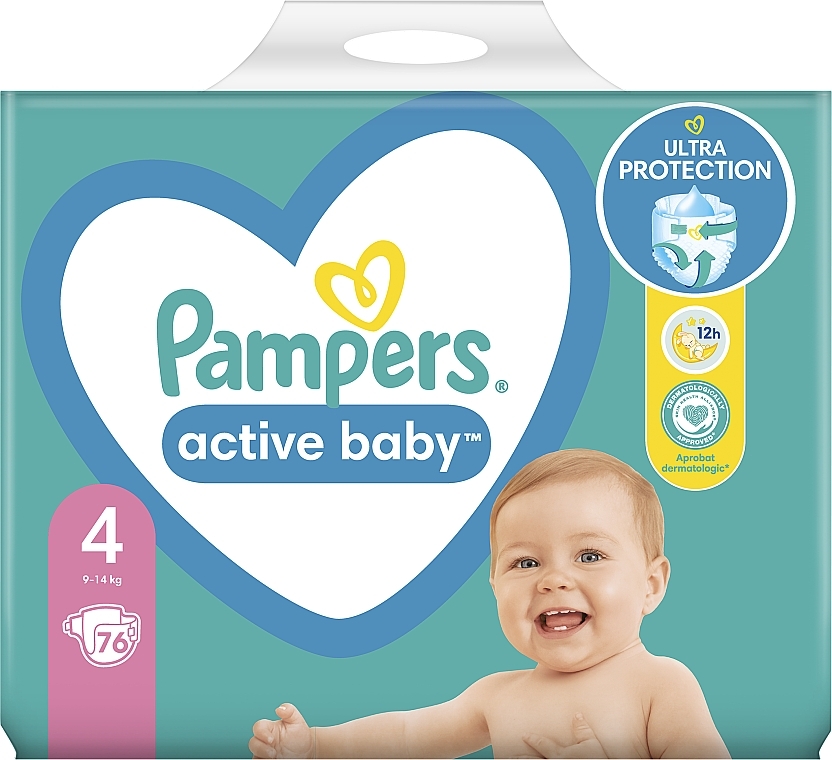 Diapers 'Active Baby' 4 (9-14 kg), 76 pcs - Pampers — photo N8