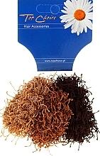 Elastic Hair Bands "Spaghetti" 3 pcs, brown - Top Choice — photo N1