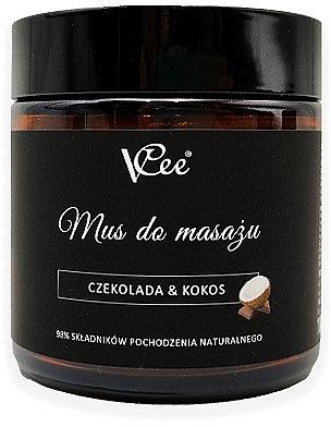 Vegan Massage Mousse 'Chocolate & Coconut' - VCee Chocolate & Coconut Massage Mousse — photo N1
