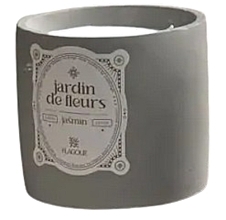 Jasmine Scented Candle in Ceramic Glass, round - Flagolie Garden Edition — photo N1