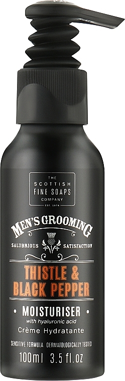 Moisturizing Face Cream, pump dispenser - Scottish Fine Soaps Mens Grooming Thistle & Black Pepper Moisturiser — photo N1