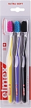 Toothbrush, extra soft, yellow+purple+black - Elmex Swiss Made — photo N1