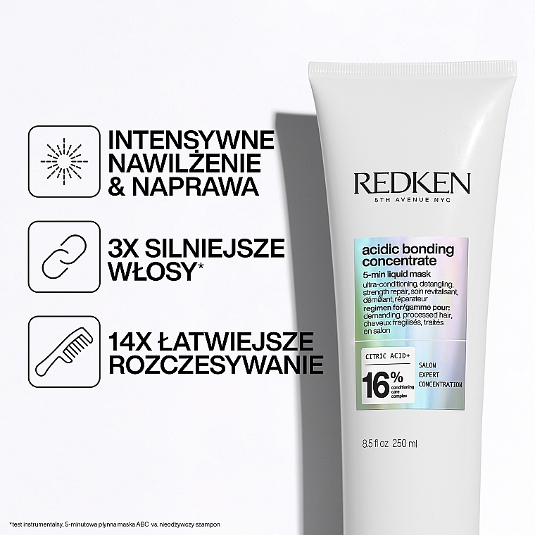 Intensive Nourishing Hair Mask - Redken Acidic Bonding Concentrate 5-Min Liquid Mask — photo N4