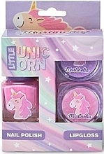 Fragrances, Perfumes, Cosmetics Mini Size Set 'Little Unicorn' - Martinelia Little Unicorn Mini Set (nail/polish/4ml + lip/gloss/2x2g)