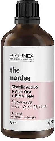 Face Toner - Bionnex The Nordea Glycolic Acid %8 + Aloe Vera + Birch Toner — photo N1