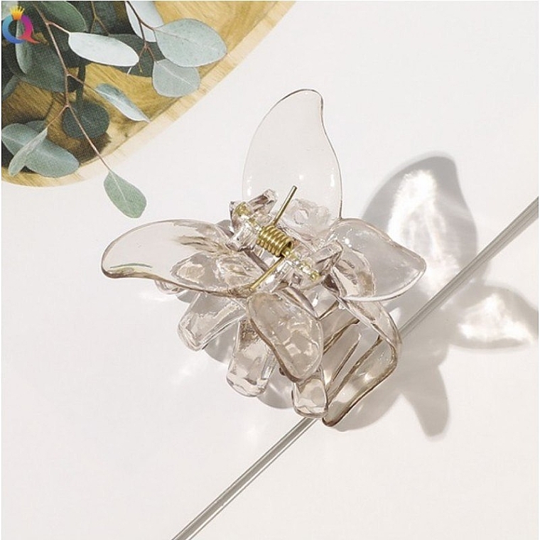 Butterfly Hair Clip, transparent brown - Ecarla — photo N2