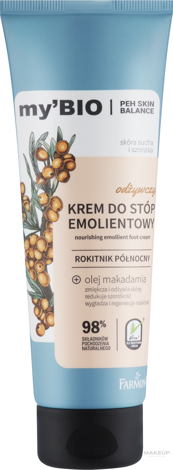 Foot Cream 'Northern Sea Buckthorn' - Farmona My'bio ourishing Moisturizing Foot Cream Northern Sea Buckthorn — photo 100 ml