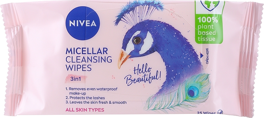 Biodegradable Micellar Makeup Remover Wipes - NIVEA Biodegradable Micellar Cleansing Wipes 3 In 1 Peacock — photo N1