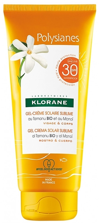 Sunscreen Gel SPF30 - Klorane Polysianes Sublime Sun Gel-Cream Tamanu and Monoi — photo N5