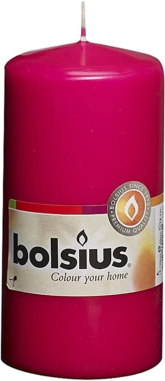 Cylindrical Candle, fuchsia, 120/58 mm - Bolsius Candle — photo N1
