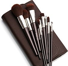 Makeup Brush Set, 10 pcs, in chocolate case - Inglot Make-up Brush Set Chocolate Case — photo N3