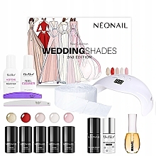 Fragrances, Perfumes, Cosmetics Set - Neonail Professional Wedding Shades Set (n/polish/5x3ml + n/base/7.2ml + n/top/7.2ml + lamp/1pc + n/cleaner/50ml + n/remover/50ml + n/pads/250pcs + nail/file/2pcs+n/oil/15ml)