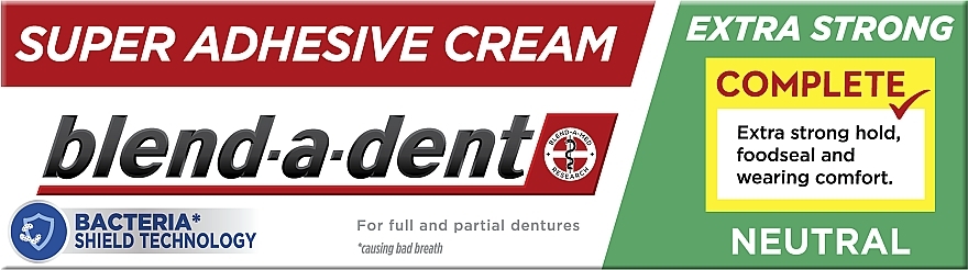 Extra Strong Neutral Dentures Adhesive Cream - Blend-A-Dent Super Adhesive Cream — photo N1