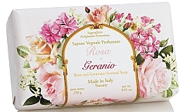 Natural Soap "Rose & Geranium" - Saponificio Artigianale Fiorentino Rose And Geranium Soap — photo N1