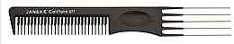 Fragrances, Perfumes, Cosmetics Comb, black - Janeke Polycarbonate Toupierkamm 877, Titanium