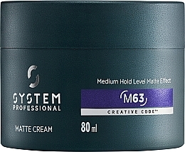 Fragrances, Perfumes, Cosmetics Matte Hair Cream - System Professional Man Matte Cream M63 Medium Hold
