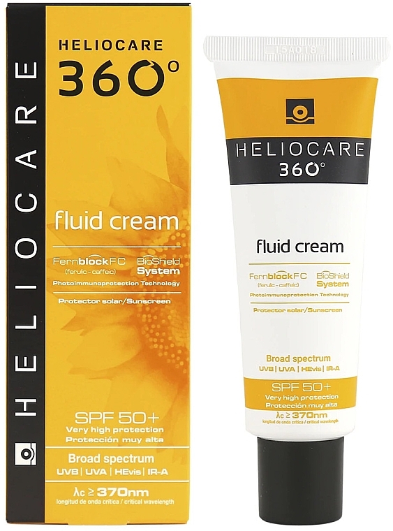 Sunscreen Fluid Cream for All Types of Skin - Cantabria Labs Heliocare 360º Fluid Cream SPF 50+ Sunscreen — photo N1