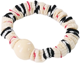 Fragrances, Perfumes, Cosmetics Hair Tie with Bead, striped milky - Lolita Accessories