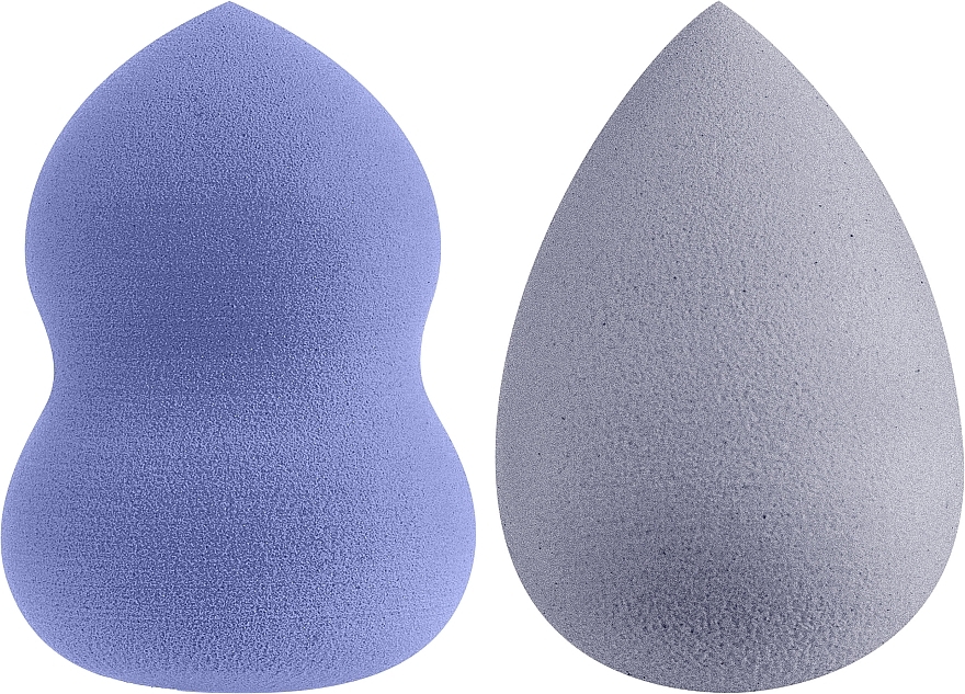 Makeup Sponge Set, 6800, grey + purple, 2 pcs - Donegal Blending Sponge Christmas Set — photo N1