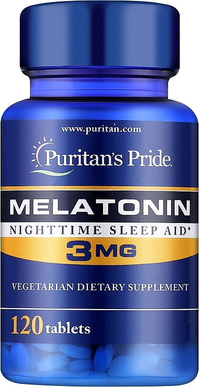 Melatonin Dietary Supplement, 3 mg - Puritan's Pride Melatonin — photo N1