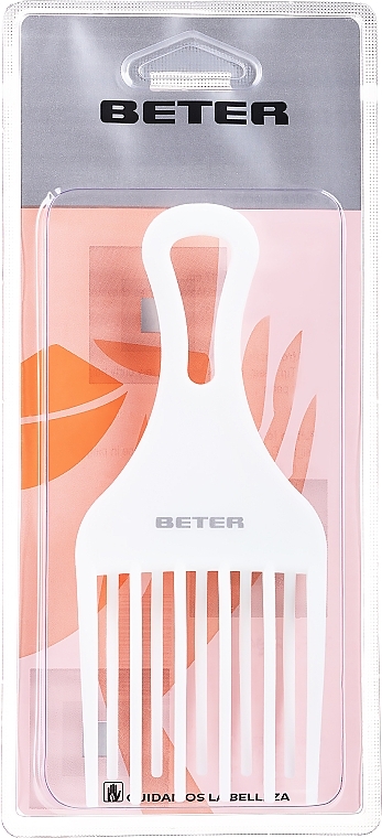 Comb for Curly Hair, white, 17 cm - Beter Beauty Care — photo N1