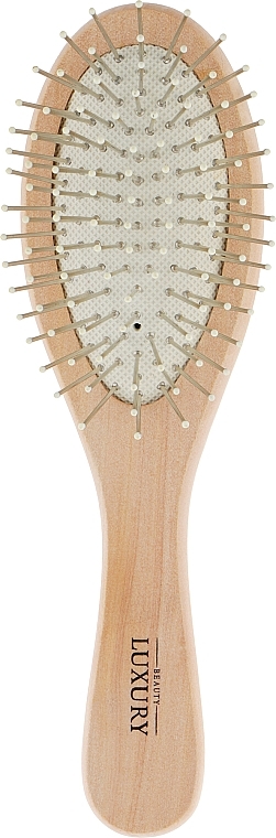 Massage Hair Brush, HB-03-05, wooden, oval, small - Beauty LUXURY — photo N1