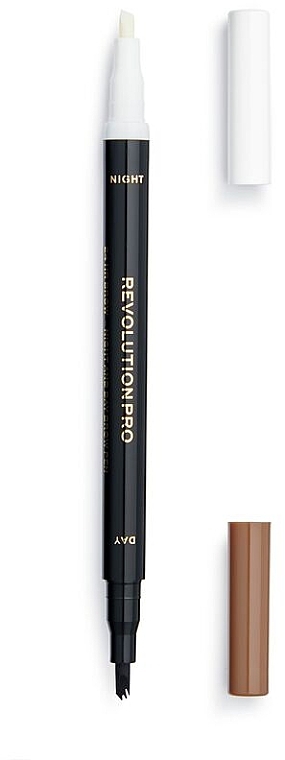 Eyebrow Pencil 2 in 1 - Makeup Revolution Pro 24hr Day&Night Brow Pen — photo N2