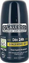 Fragrances, Perfumes, Cosmetics Ginger Roll-On Deodorant - So'Bio Etic Men Ginger 24H Deodorant