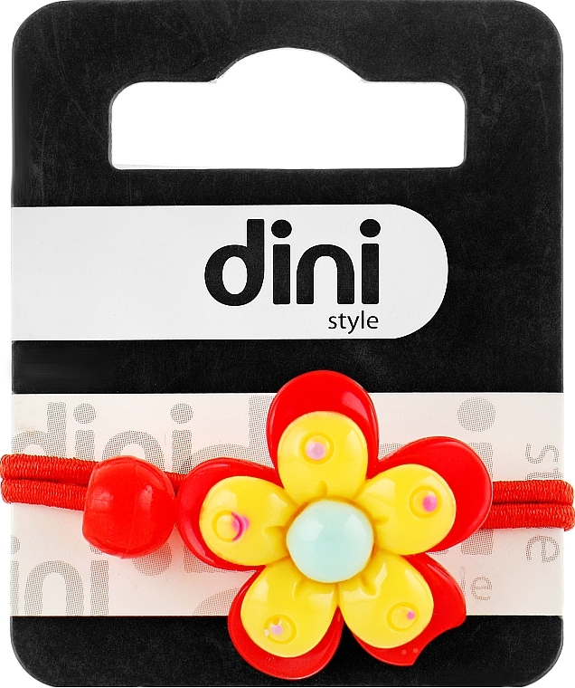 Flower Hair Tie, red, d-081 - Dini Kids — photo N1