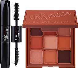 Set - Huda Beauty Obsessions Warm (mascara/2x3.5ml + palette/7.03g) — photo N1