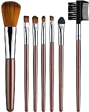 Makeup Brushes Set, 7 pcs, turquoise - Avenir Cosmetics — photo N8